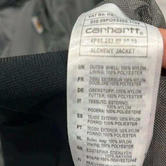 [XL]Carhartt Black Windbreaker with Lining - Picture 9 of 9